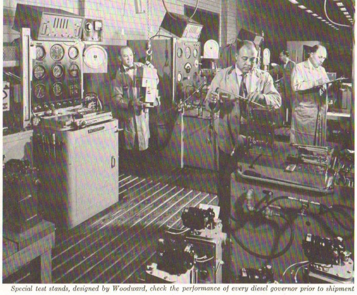 Woodward diesel and steam turbine governors being tested in the test lab.jpg